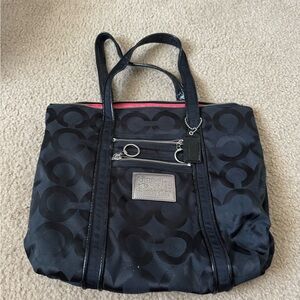 Black Zippered Coach Women's Tote Bag
